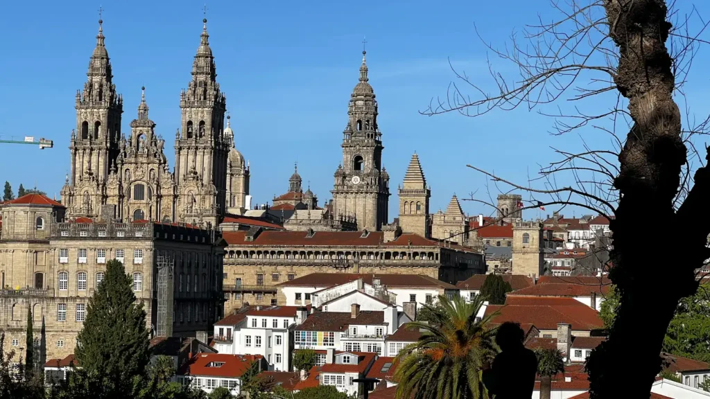 Vista de la Catedral de Santiago de Compostela y el casco histórico desde el parque de la Alameda​​​​​​​​​​​​​​​​